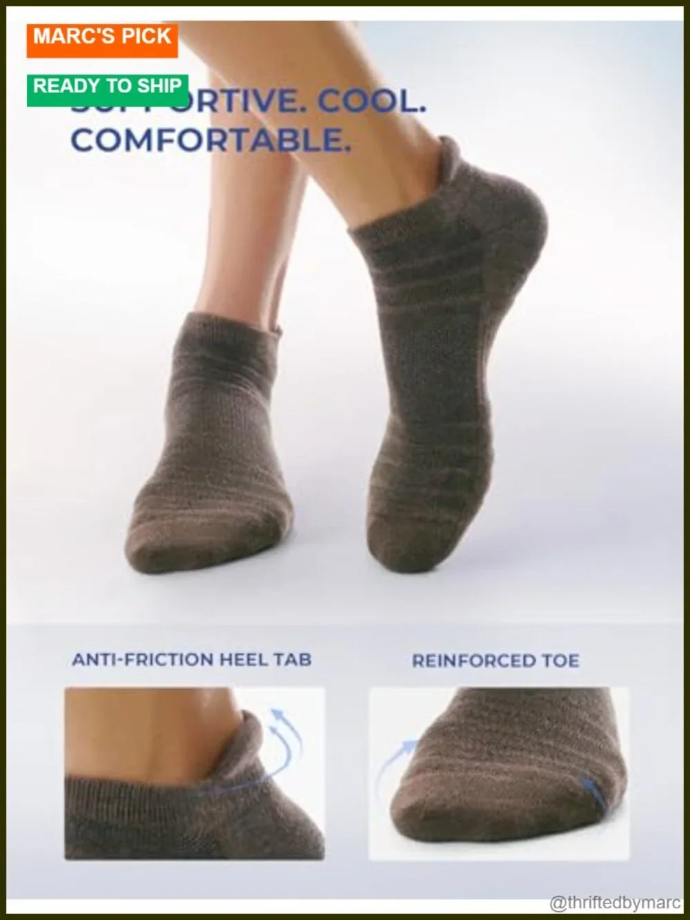 6 Pack Athletic Running Ankle Socks Cotton Low Cut Cushioned Anti-Blister Tab